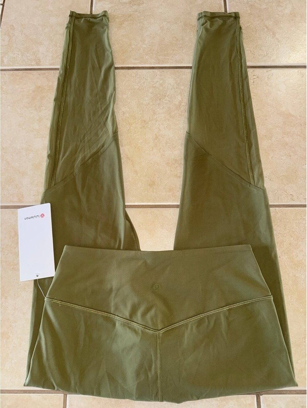 Lululemon NULU & Crisscross Mesh Stirrup High Rise 28” Bronze Green Size 10 NWT